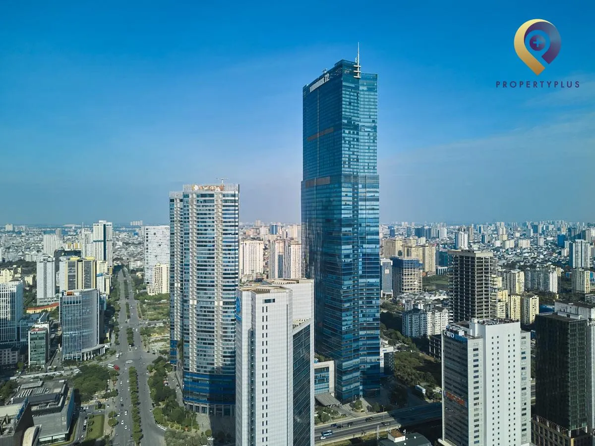 Toàn cảnh Keangnam Landmark Hà Nội Tower nhìn từ trên cao